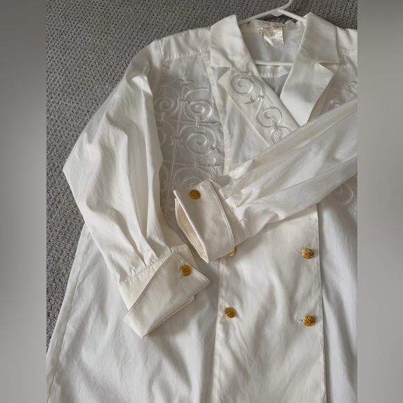 Escada Vintage Embroidered Blouse with Gold Buttons - Picture 3 of 9